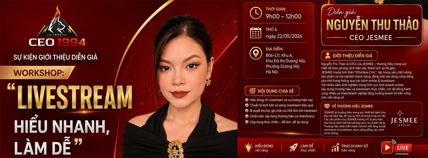 Giới thiệu diễn giả: Nguyễn Thu Thảo - Ceo Jesmee